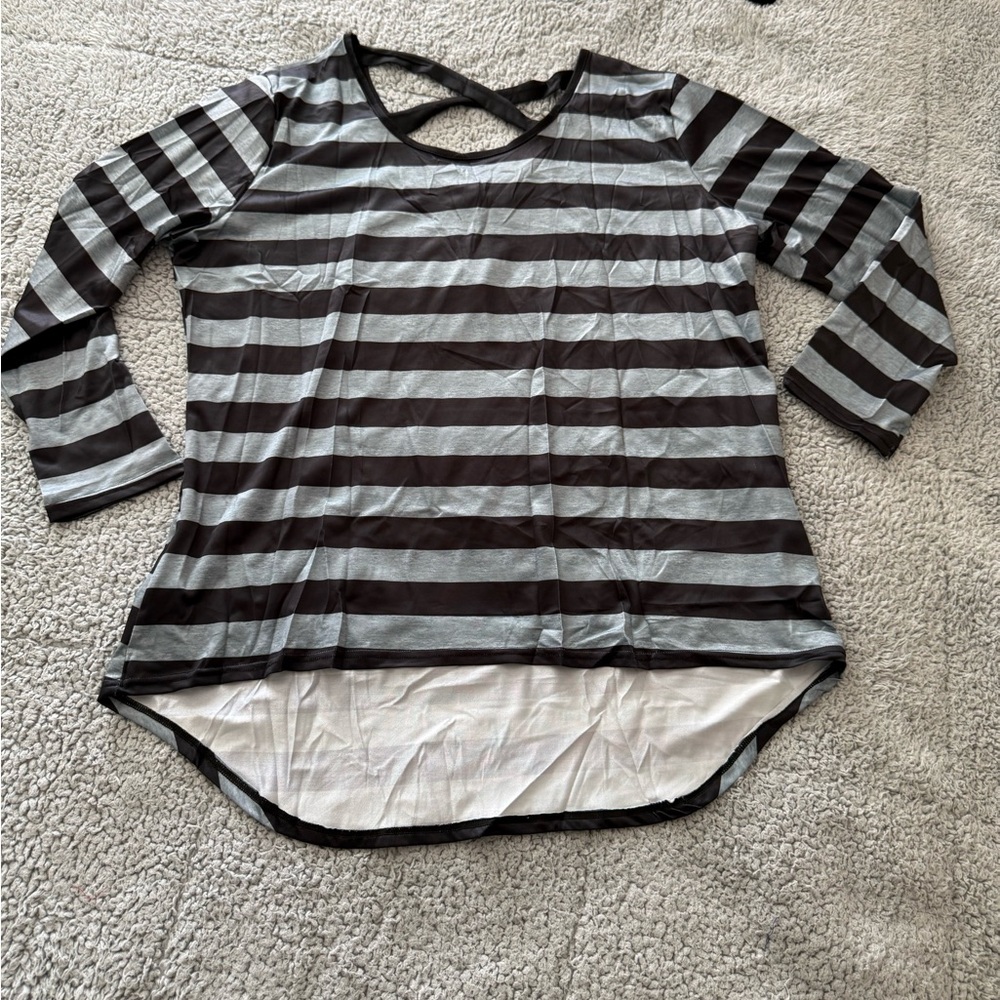 Striped Black and Gray Women's Dress